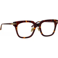 Linda Farrow Sunglasses-- Empire D-Frame Optical Glasses in Tortoiseshell - LF28AC2OPT - Eyewear - Avvenice