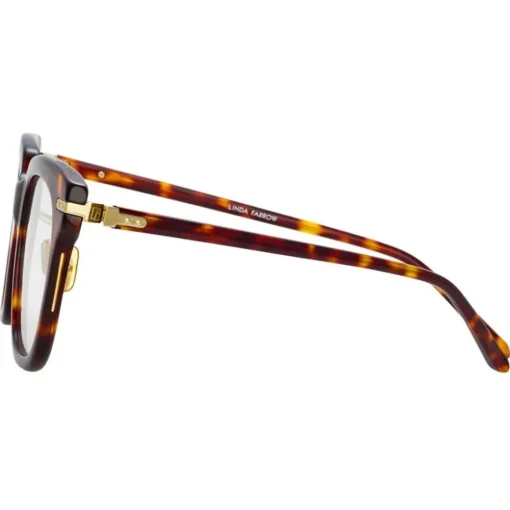 Linda Farrow Sunglasses-- Empire D-Frame Optical Glasses in Tortoiseshell - LF28AC2OPT - Eyewear - Avvenice