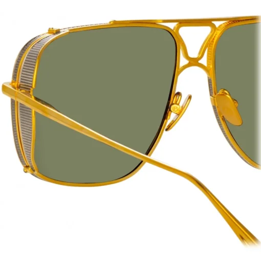Linda Farrow Sunglasses-- Enzo Aviator Sunglasses in Yellow Gold - LFL1393C1SUN - Eyewear - Avvenice