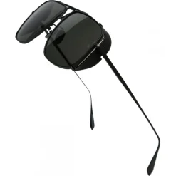 Linda Farrow Sunglasses-- Enzo Aviator Sunglasses in Matt Nickel and Grey - LFL1393C3SUN - Eyewear - Avvenice