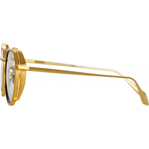 Linda Farrow Sunglasses-- Falcon Angular Optical Glasses in Yellow Gold - LFL1387C1OPT - Eyewear - Avvenice