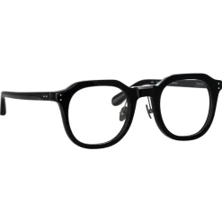 Linda Farrow Sunglasses-- Fletcher Angular Optical Frame in Black and Nickel - LFL1103C14OPT - Eyewear - Avvenice