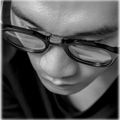 Linda Farrow Sunglasses-- Fletcher Angular Optical Frame in Black and Nickel - LFL1103C14OPT - Eyewear - Avvenice