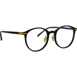 Linda Farrow Sunglasses-- Forster A Oval Optical Glasses in Black - LF59AC1OPT - Eyewear - Avvenice