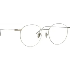 Linda Farrow Sunglasses-- Foster Oval Optical Glasses in White Gold - LF34C2OPT - Eyewear - Avvenice