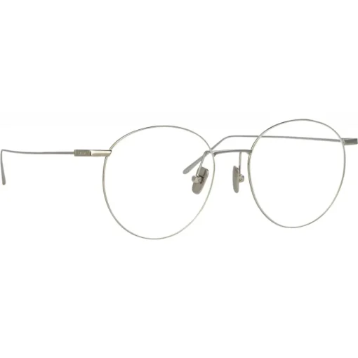 Linda Farrow Sunglasses-- Foster Oval Optical Glasses in White Gold - LF34C2OPT - Eyewear - Avvenice