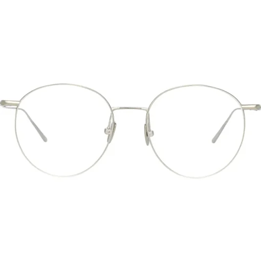 Linda Farrow Sunglasses-- Foster Oval Optical Glasses in White Gold - LF34C2OPT - Eyewear - Avvenice