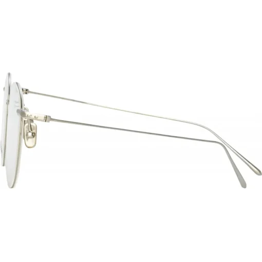 Linda Farrow Sunglasses-- Foster Oval Optical Glasses in White Gold - LF34C2OPT - Eyewear - Avvenice