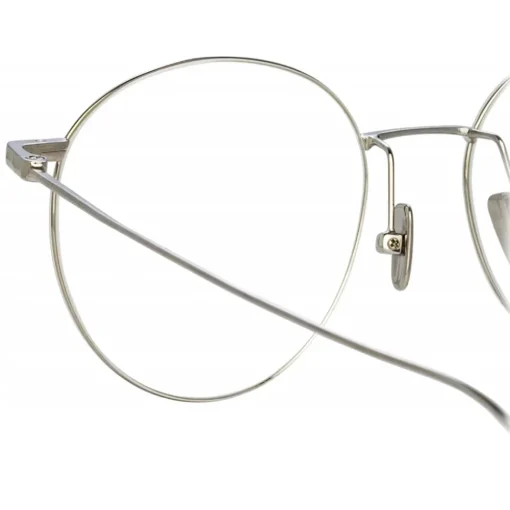 Linda Farrow Sunglasses-- Foster Oval Optical Glasses in White Gold - LF34C2OPT - Eyewear - Avvenice