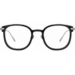 Linda Farrow Sunglasses-- Fraser Square Optical Glasses in Black White Gold - LFL1184C2OPT - Eyewear - Avvenice