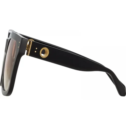 Linda Farrow Sunglasses-- Freya D-Frame Sunglasses in Camel Black - LFL1175C7SUN - Eyewear - Avvenice