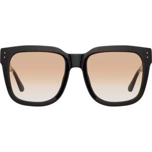 Linda Farrow Sunglasses-- Freya D-Frame Sunglasses in Camel Black - LFL1175C7SUN - Eyewear - Avvenice