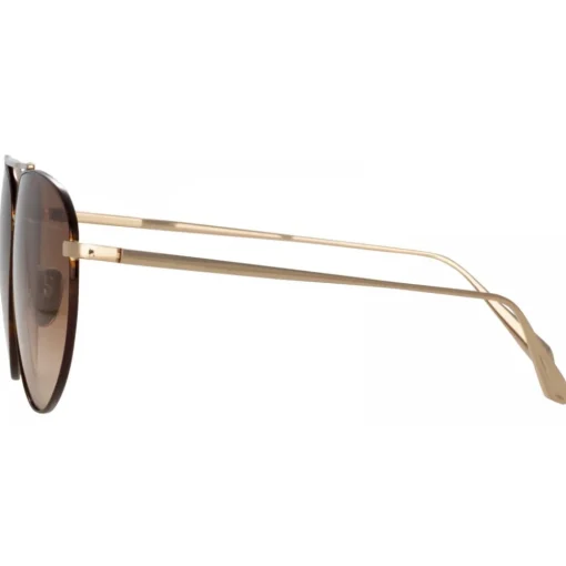 Linda Farrow Sunglasses-- Gabriel Oversized Sunglasses in Light Gold - LFL1391C2SUN - Eyewear - Avvenice