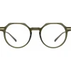 Linda Farrow Sunglasses-- Griffin A Oval Optical Glasses in Green - LF50AC4OPT - Eyewear - Avvenice
