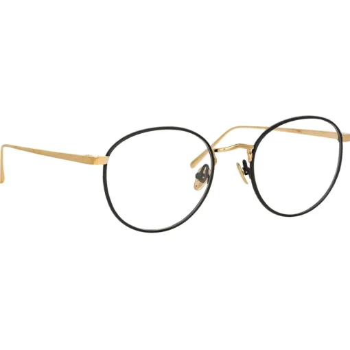 Linda Farrow Sunglasses-- Harrison Oval Optical Glasses in Black Light Gold - LFL940C3OPT - Eyewear - Avvenice