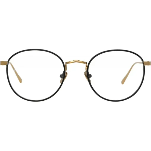 Linda Farrow Sunglasses-- Harrison Oval Optical Glasses in Black Light Gold - LFL940C3OPT - Eyewear - Avvenice
