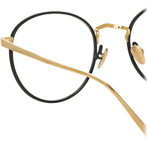 Linda Farrow Sunglasses-- Harrison Oval Optical Glasses in Black Light Gold - LFL940C3OPT - Eyewear - Avvenice