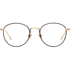 Linda Farrow Sunglasses-- Harrison Oval Optical Glasses in Rose Gold Brown - LFL940C4OPT - Eyewear - Avvenice