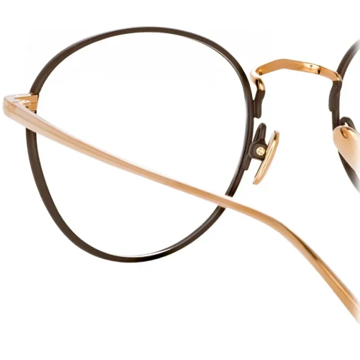 Linda Farrow Sunglasses-- Harrison Oval Optical Glasses in Rose Gold Brown - LFL940C4OPT - Eyewear - Avvenice