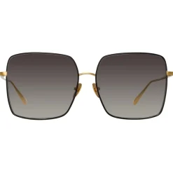 Linda Farrow Sunglasses-- Hina Square Sunglasses in Black - LFL1458C1SUN - Eyewear - Avvenice