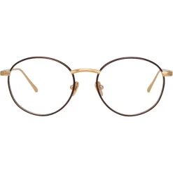 Linda Farrow Sunglasses-- Hoffman Oval Optical Glasses in Brown - LFL1034C4OPT - Eyewear - Avvenice