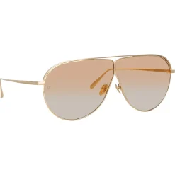 Linda Farrow Sunglasses-- Hura Aviator Sunglasses in Light Gold - LFL1263C3SUN - Eyewear - Avvenice