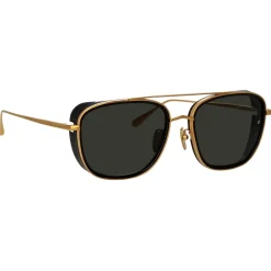 Linda Farrow Sunglasses-- Jarvis Aviator Sunglasses in Black - LFL1441C1SUN - Eyewear - Avvenice