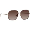 Linda Farrow Sunglasses-- Juliana Oversized Sunglasses in Light Gold - LFL1394C1SUN - Eyewear - Avvenice