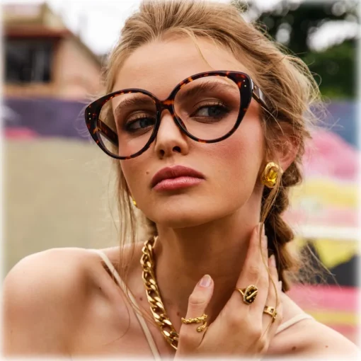 Linda Farrow Sunglasses-- Katia Cat Eye Optical Glasses in Tortoiseshell - LFL1417C2OPT - Eyewear - Avvenice