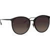 Linda Farrow Sunglasses-- Kings Oval Sunglasses in Matt Black - LFL747C30SUN - Eyewear - Avvenice