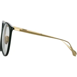 Linda Farrow Sunglasses-- Kings Oval Optical Glasses in Green - LFL747C28OPT - Eyewear - Avvenice