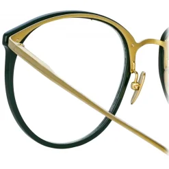 Linda Farrow Sunglasses-- Kings Oval Optical Glasses in Green - LFL747C28OPT - Eyewear - Avvenice