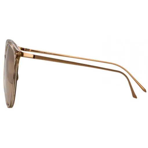 Linda Farrow Sunglasses-- Kings Oversized Sunglasses in Rose Gold Transparent - LFL747C5SUN - Eyewear - Avvenice