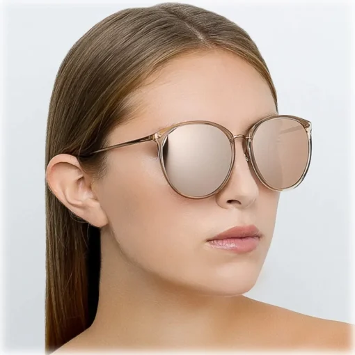 Linda Farrow Sunglasses-- Kings Oversized Sunglasses in Rose Gold Transparent - LFL747C5SUN - Eyewear - Avvenice