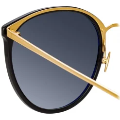 Linda Farrow Sunglasses-- Kings Oversized Sunglasses in Black - LFLC747C1SUN - Eyewear - Avvenice