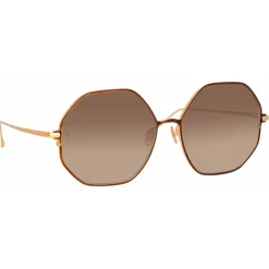 Linda Farrow Sunglasses-- Leif Oversized Sunglasses in Rose Gold Brown - LFL1148C3SUN - Eyewear - Avvenice