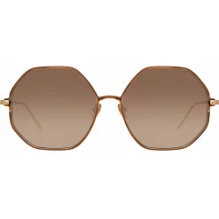 Linda Farrow Sunglasses-- Leif Oversized Sunglasses in Rose Gold Brown - LFL1148C3SUN - Eyewear - Avvenice