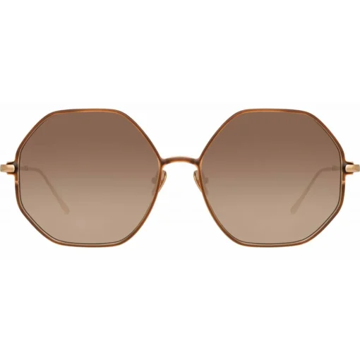 Linda Farrow Sunglasses-- Leif Oversized Sunglasses in Rose Gold Brown - LFL1148C3SUN - Eyewear - Avvenice