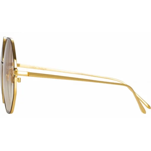 Linda Farrow Sunglasses-- Leif Oversized Sunglasses in Yellow Gold Brown - LFL1148C2SUN - Eyewear - Avvenice