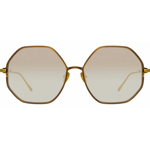 Linda Farrow Sunglasses-- Leif Oversized Sunglasses in Yellow Gold Brown - LFL1148C2SUN - Eyewear - Avvenice