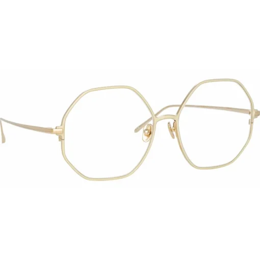 Linda Farrow Sunglasses-- Leif Oversized Optical Glasses in Light Gold Cream - LFL1148C8OPT - Eyewear - Avvenice