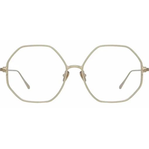 Linda Farrow Sunglasses-- Leif Oversized Optical Glasses in Light Gold Cream - LFL1148C8OPT - Eyewear - Avvenice