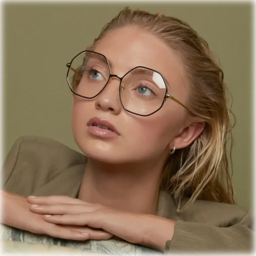Linda Farrow Sunglasses-- Leif Oversized Optical Glasses in Light Gold Cream - LFL1148C8OPT - Eyewear - Avvenice
