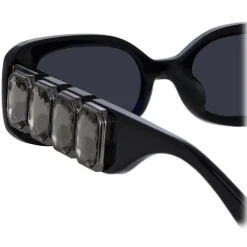 Linda Farrow Sunglasses-- LF x Nima Benati The Lola Sunglasses in Black Gemstone - LFL1117C1SUN - Eyewear - Avvenice