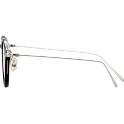 Linda Farrow Sunglasses-- Linear Arris A Oval Optical Glasses in Black - LF06AC2OPT - Eyewear - Avvenice