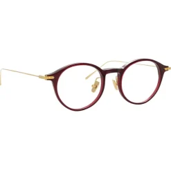 Linda Farrow Sunglasses-- Linear Arris Oval Optical Glasses in Black - LF06C2OPT - Eyewear - Avvenice