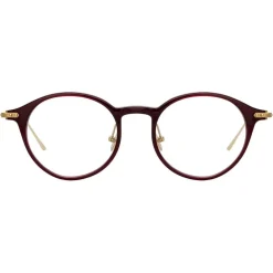 Linda Farrow Sunglasses-- Linear Arris Oval Optical Glasses in Black - LF06C2OPT - Eyewear - Avvenice