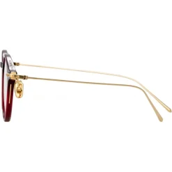 Linda Farrow Sunglasses-- Linear Arris Oval Optical Glasses in Black - LF06C2OPT - Eyewear - Avvenice