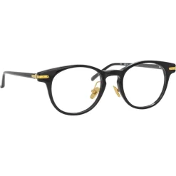 Linda Farrow Sunglasses-- Linear Bay D-Frame Optical Glasses in Black - LF25C1OPT - Eyewear - Avvenice