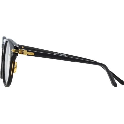 Linda Farrow Sunglasses-- Linear Bay D-Frame Optical Glasses in Black - LF25C1OPT - Eyewear - Avvenice
